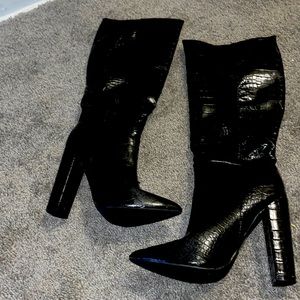 Black calf boots